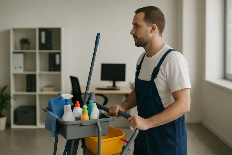 Équipe de nettoyage utilisant des produits professionnels dans un appartement à Varangeville.