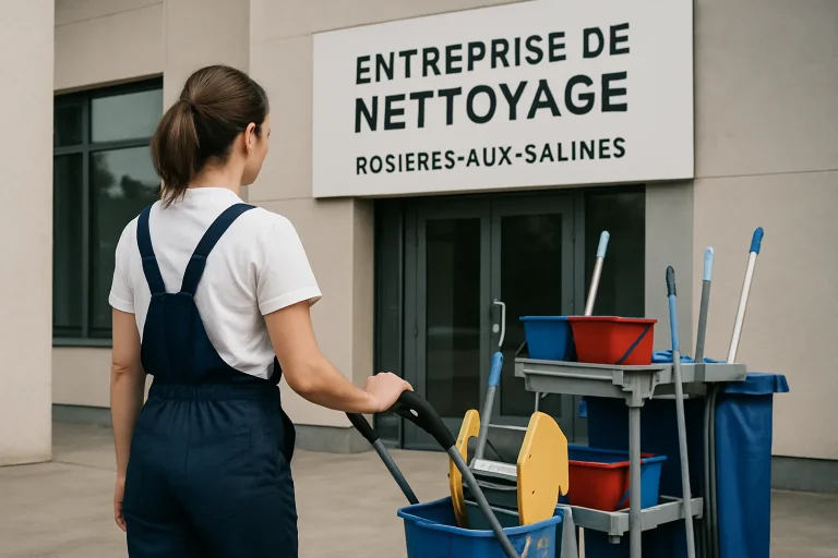 Équipe de nettoyage professionnelle dans un appartement à Rosières-aux-Salines