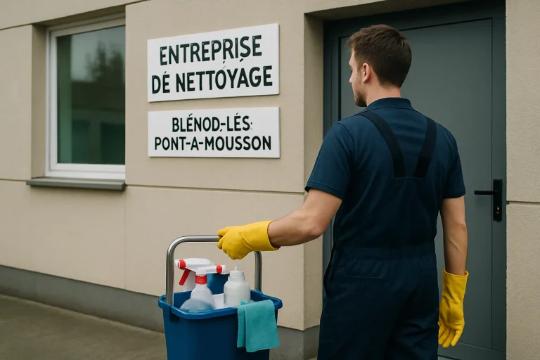 Un professionnel du nettoyage s'occupant d'un appartement insalubre à Blénod-les-Pont-à-Mousson.
