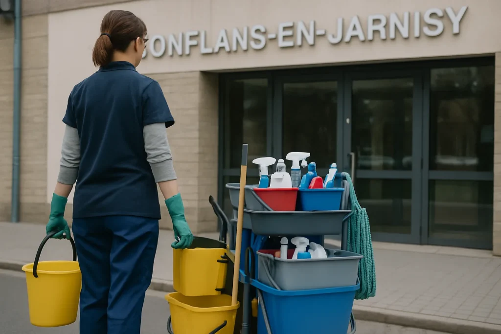 Un professionnel nettoie un appartement insalubre à Conflans-en-Jarnisy, illustrant les services de nettoyage.