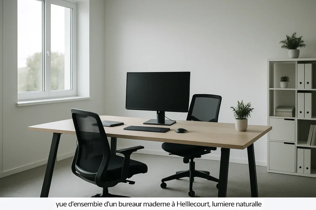 Bureau moderne et bien entretenu à Heillecourt avec mobilier minimaliste